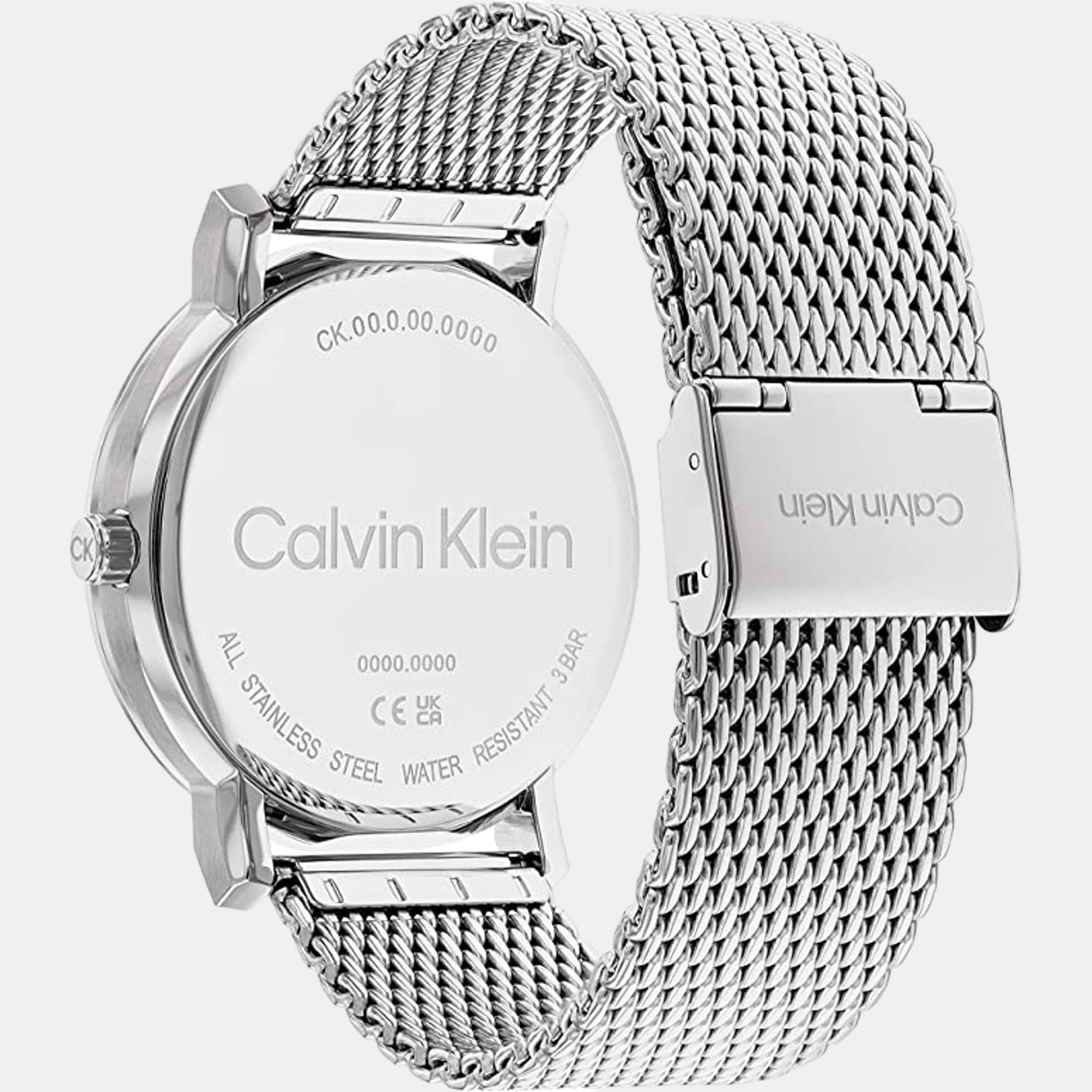 Ck Slate Men Quartz Black Dial Analog Stainless Steel Watch 25200260