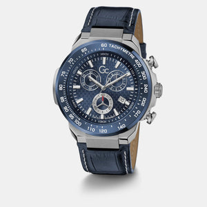 First Class Chrono Men Quartz Blue Dial Chronograph Leather Watch Z35004G7MF