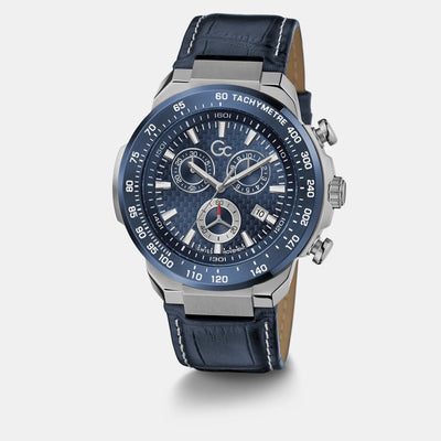 First Class Chrono Men Quartz Blue Dial Chronograph Leather Watch Z35004G7MF