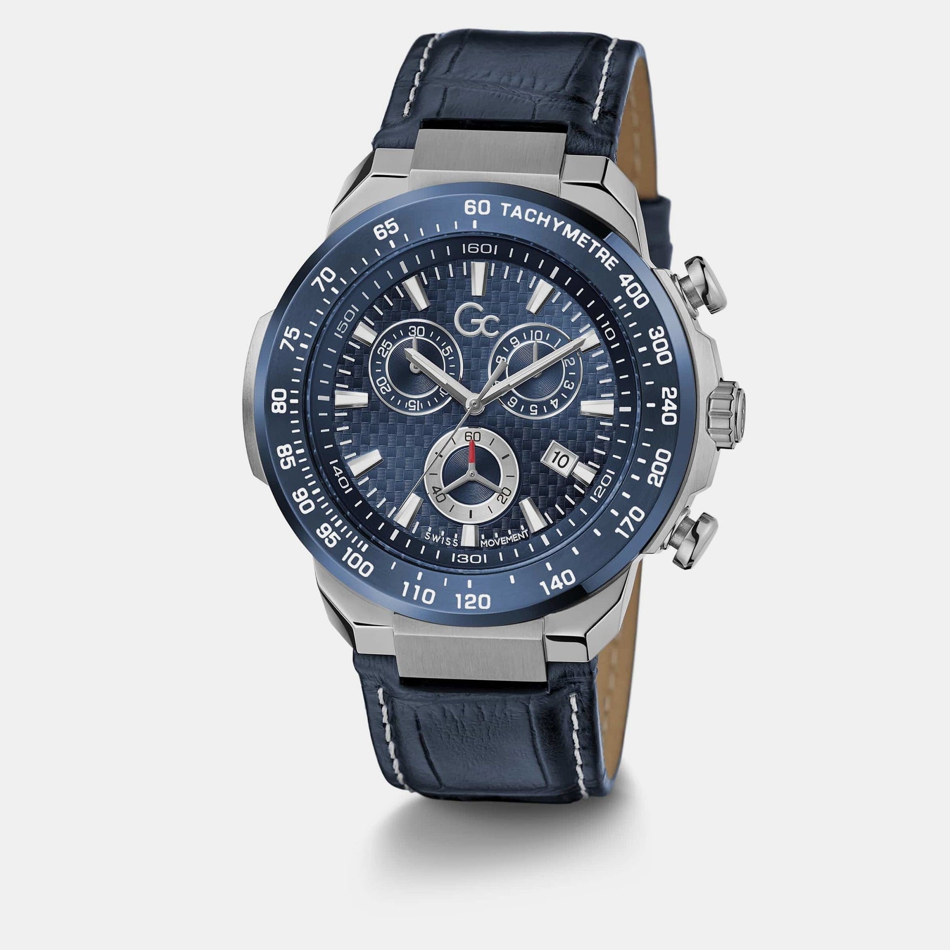 First Class Chrono Men Quartz Blue Dial Chronograph Leather Watch Z35004G7MF