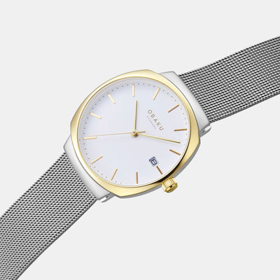 Felt Lille Women Quartz Silver Dial Analog Stainless Steel Watch V273LDFIMC