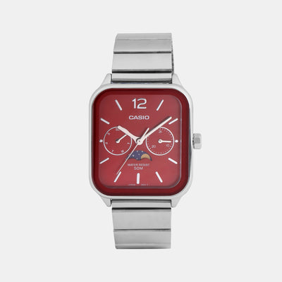 Enticer Men Quartz Red Dial Chronograph Stainless Steel Watch A2182