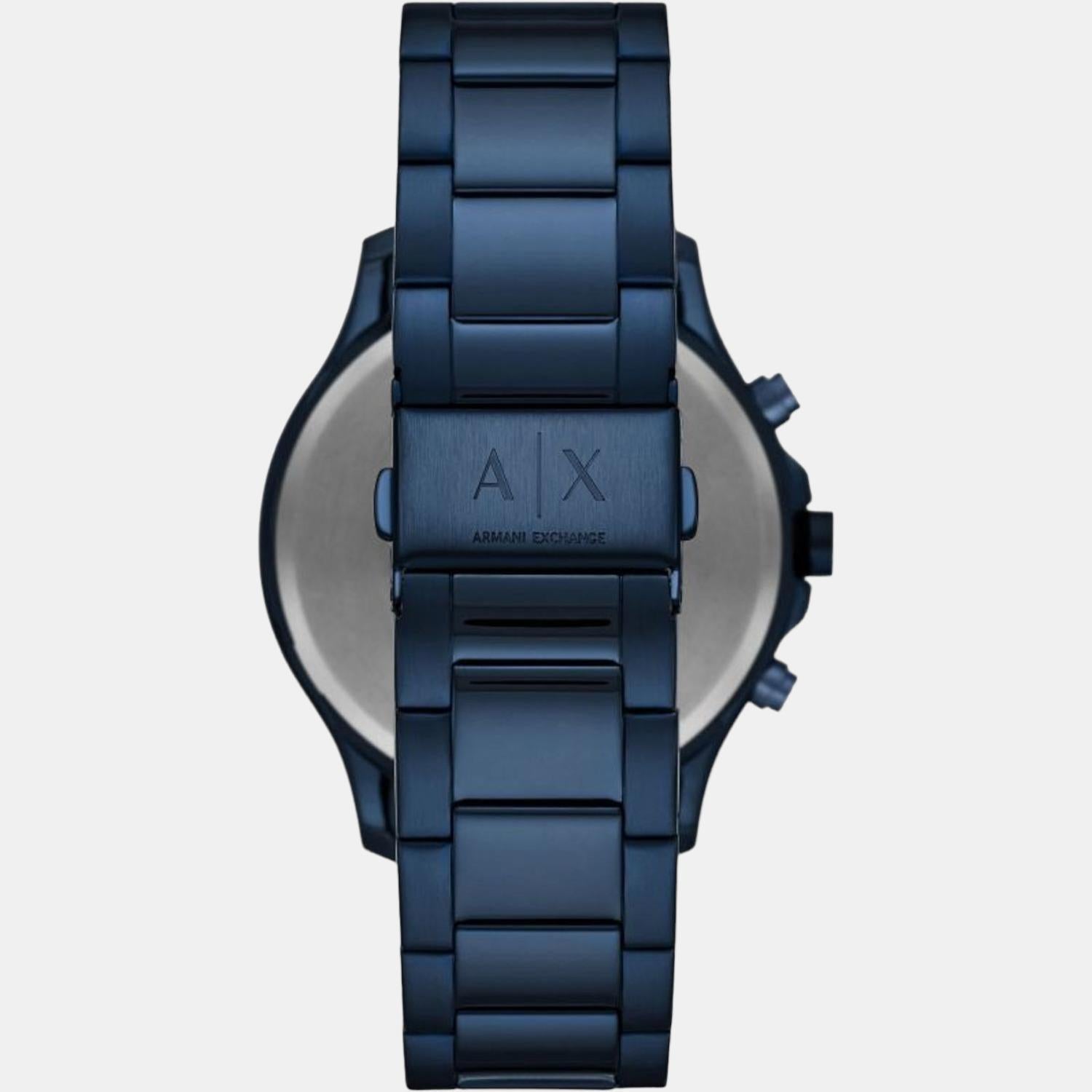 Hampton Men Quartz Blue Dial Chronograph Stainless Steel Watch AX2430