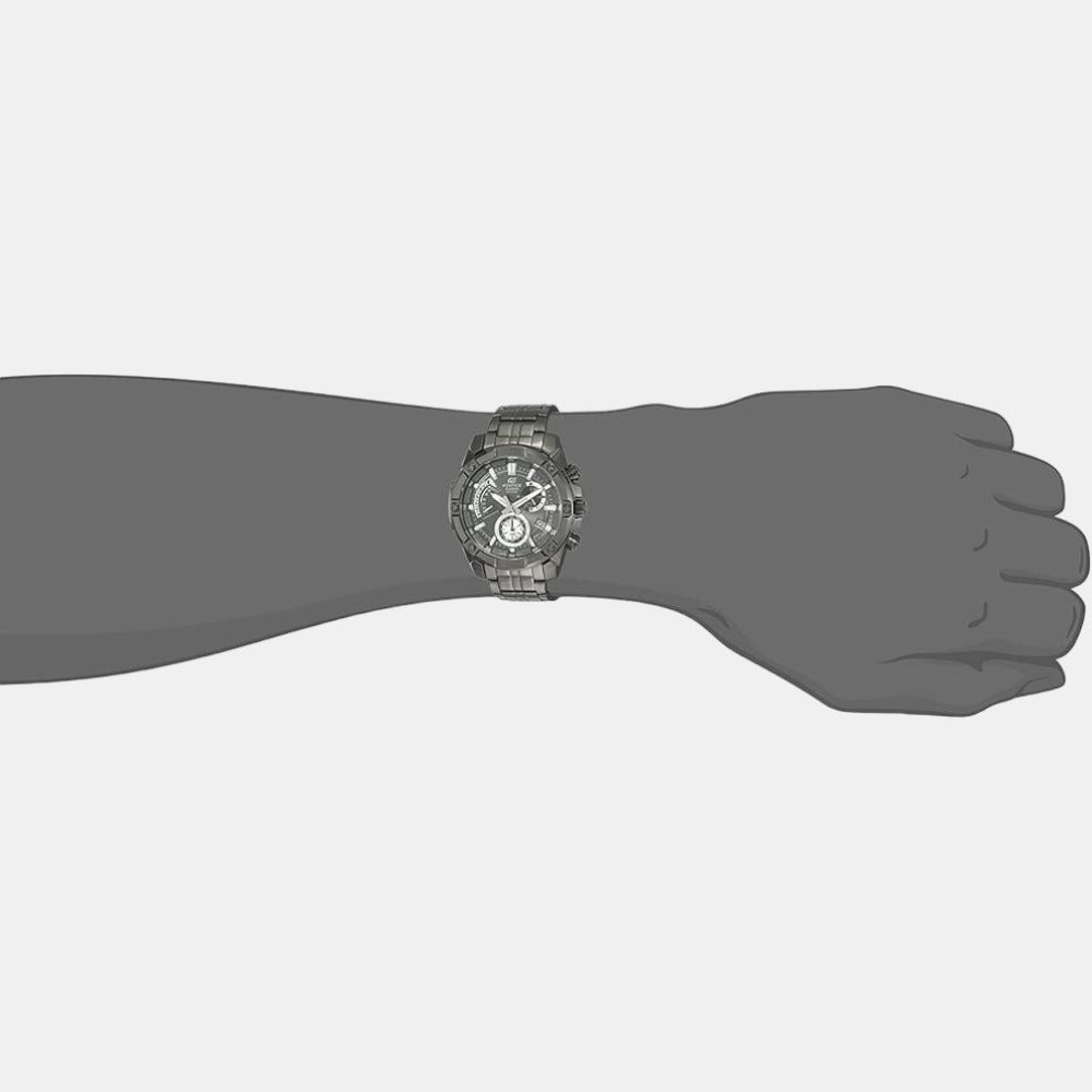 Edifice Men Quartz Black Dial Chronograph Stainless Steel Watch EX491