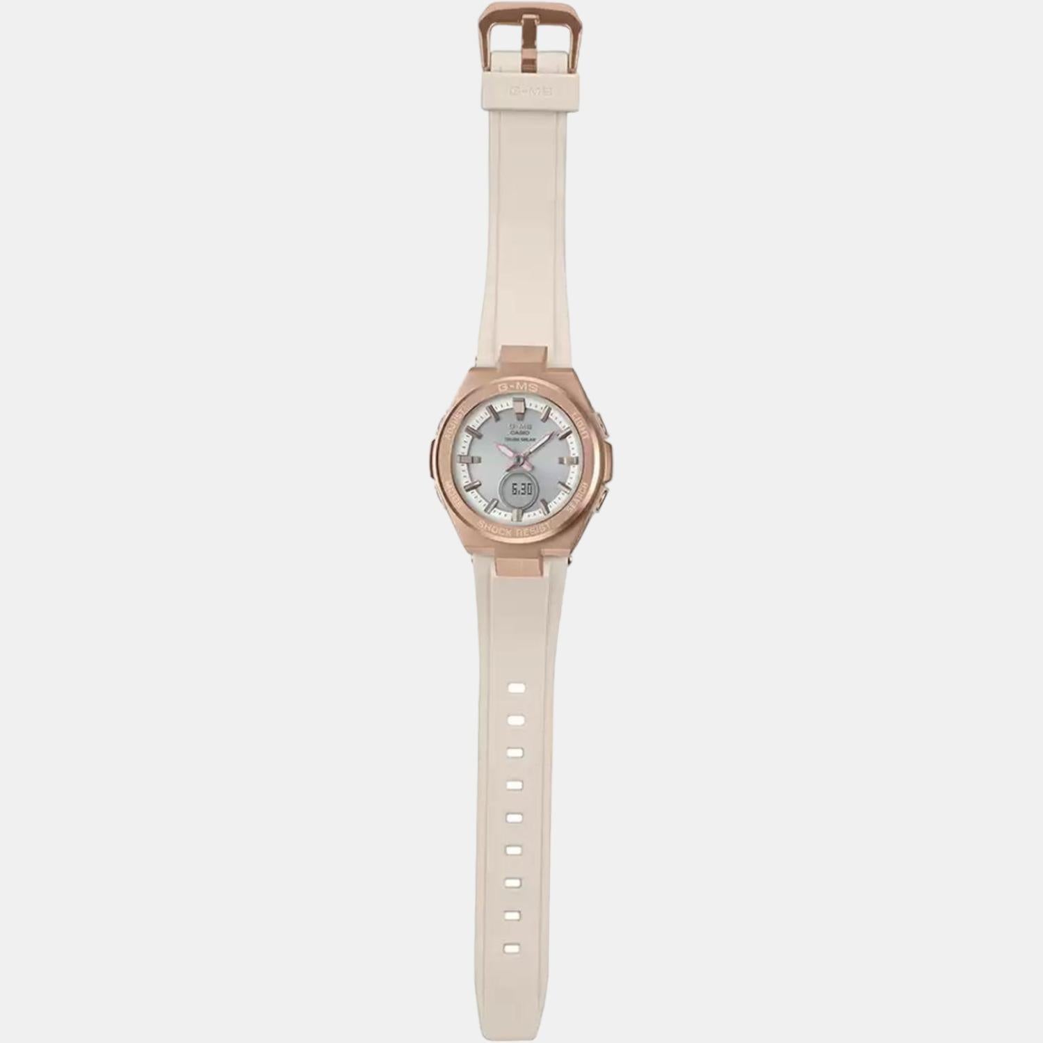 Baby-G Women Quartz Rose Gold Dial Analog-Digital Resin Watch B216