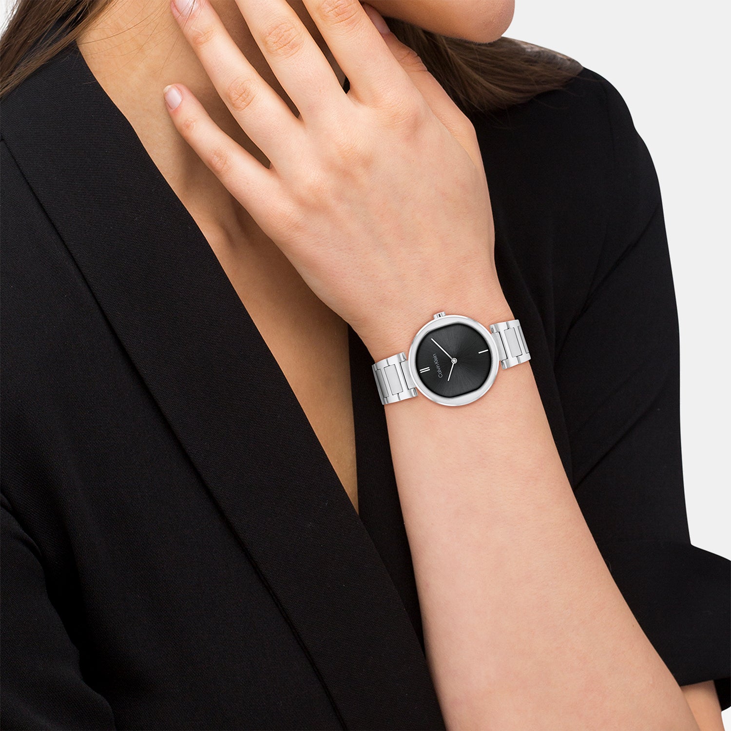 Ck Sensation Women Quartz Black Dial Analog Stainless Steel Watch 25200249
