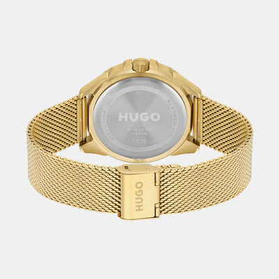 Fresh Men Quartz Gold Dial Chronograph Mesh Watch 1530288
