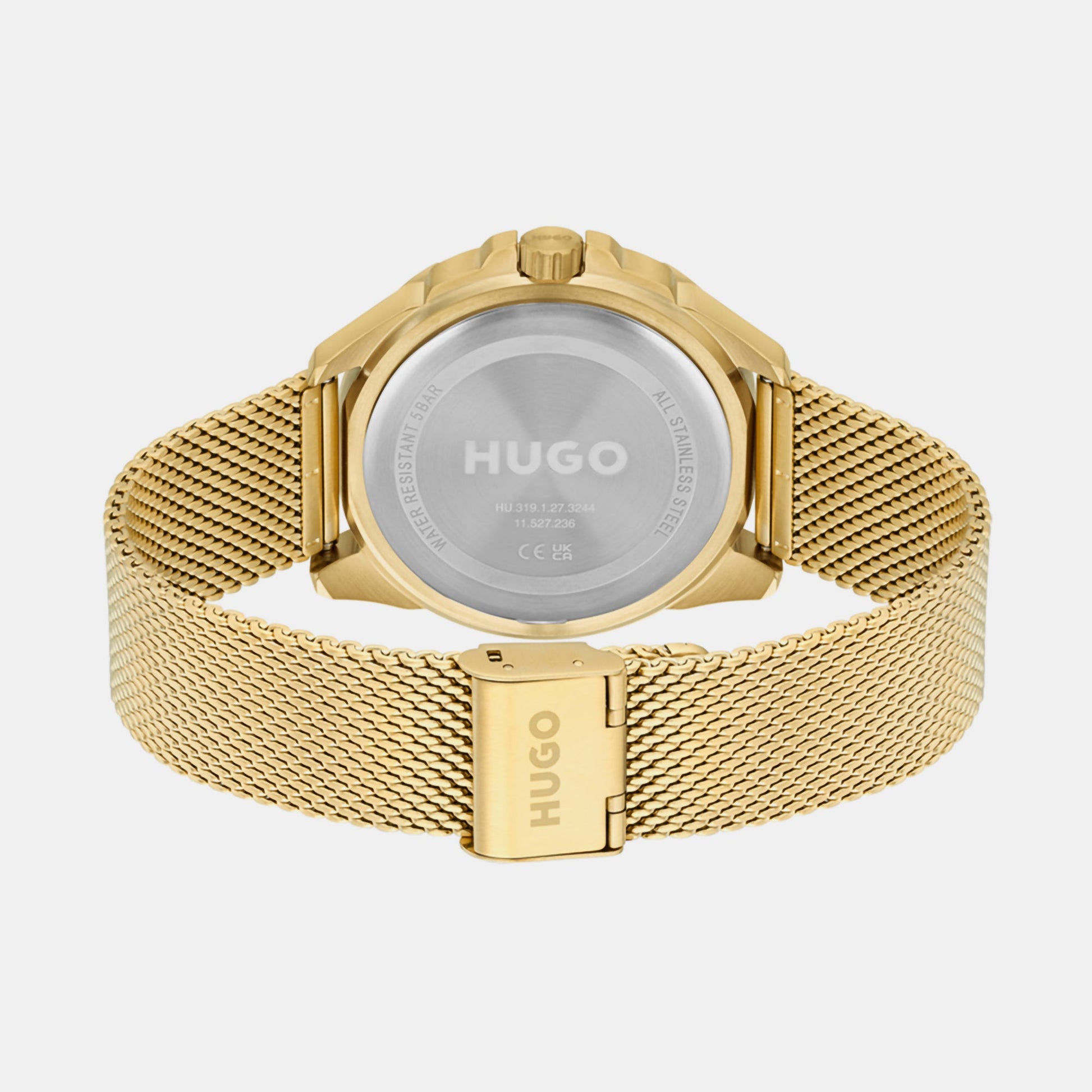 Fresh Men Quartz Gold Dial Chronograph Mesh Watch 1530288