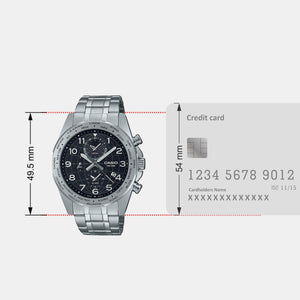 Enticer Men Quartz Black Dial Chronograph Stainless Steel Watch A2147