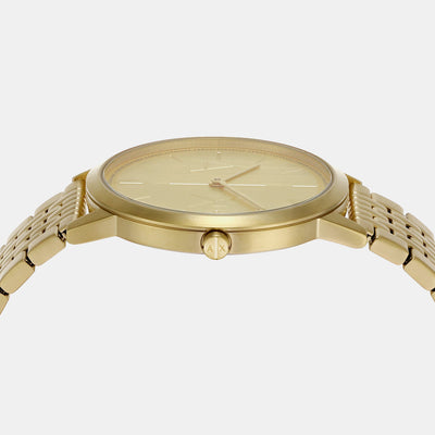 Dale Men Quartz Gold Dial Analog Stainless Steel Watch AX2871