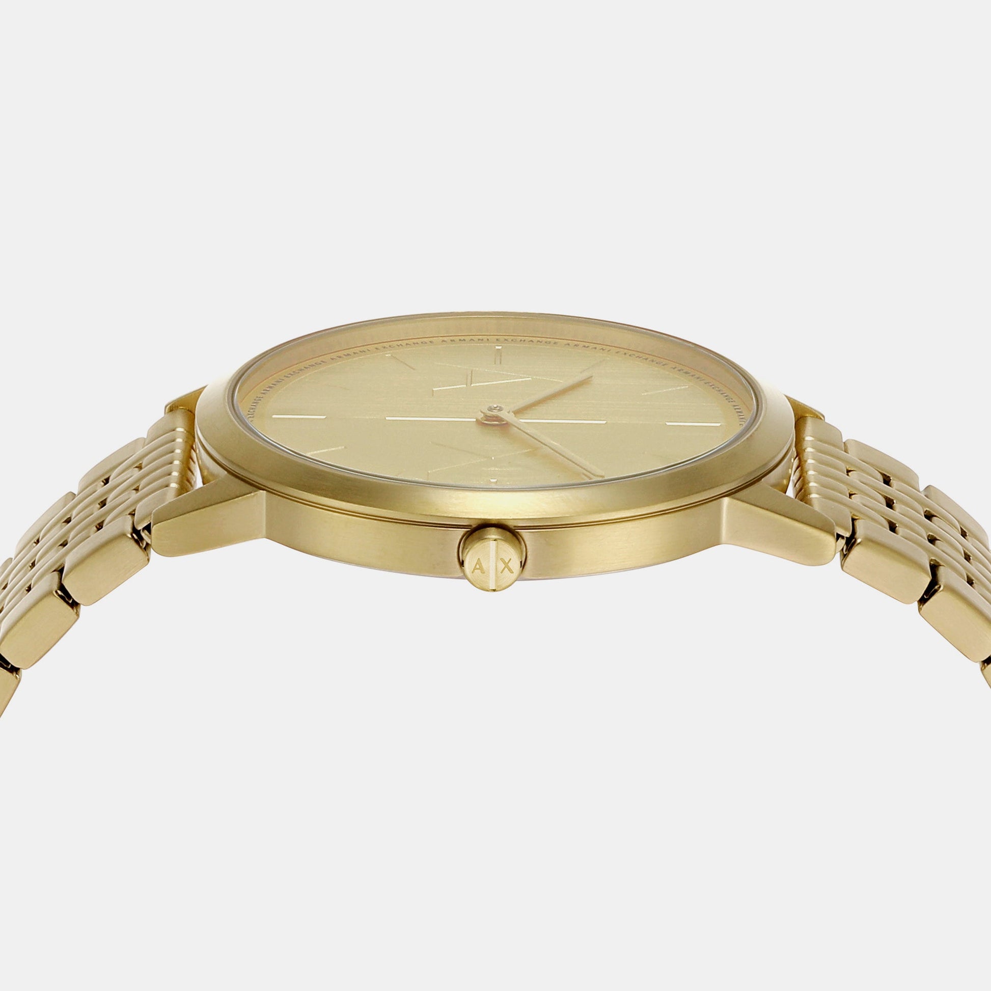 Dale Men Quartz Gold Dial Analog Stainless Steel Watch AX2871