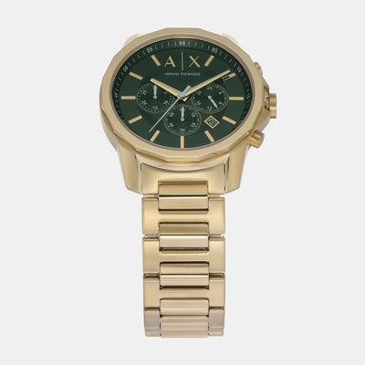 Banks Men Quartz Green Dial Chronograph Stainless Steel Watch AX1746