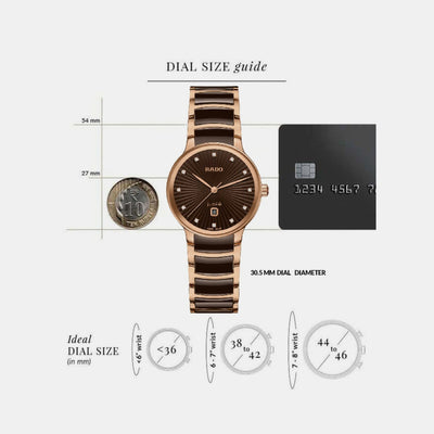 Centrix Women Quartz Brown Dial Chronograph Ceramic Watch R30024732