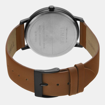 Classics Men Quartz Black Dial Analog Leather Watch TW0TG8016