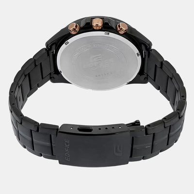 Edifice Men Quartz Black Dial Chronograph Stainless Steel Watch EX493
