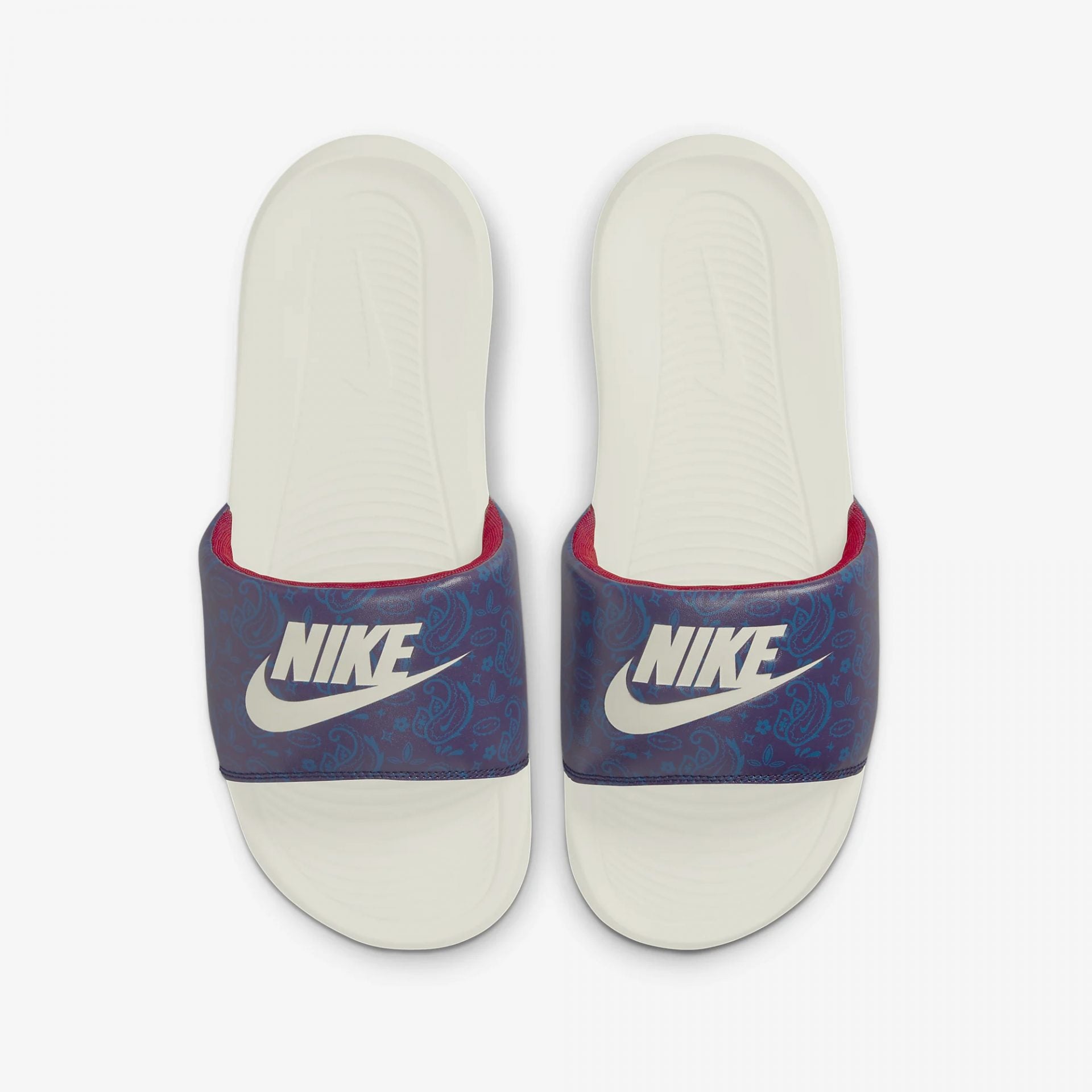 Nike | VICTORI ONE PRINTED SLIDE  { BLACKENED BLUE / SAIL