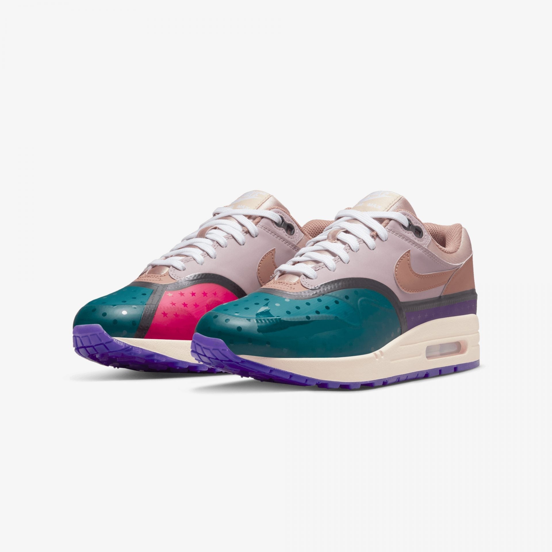 Nike | AIR MAX 1 PRM  { PLUM FOG / FOSSIL ROSE