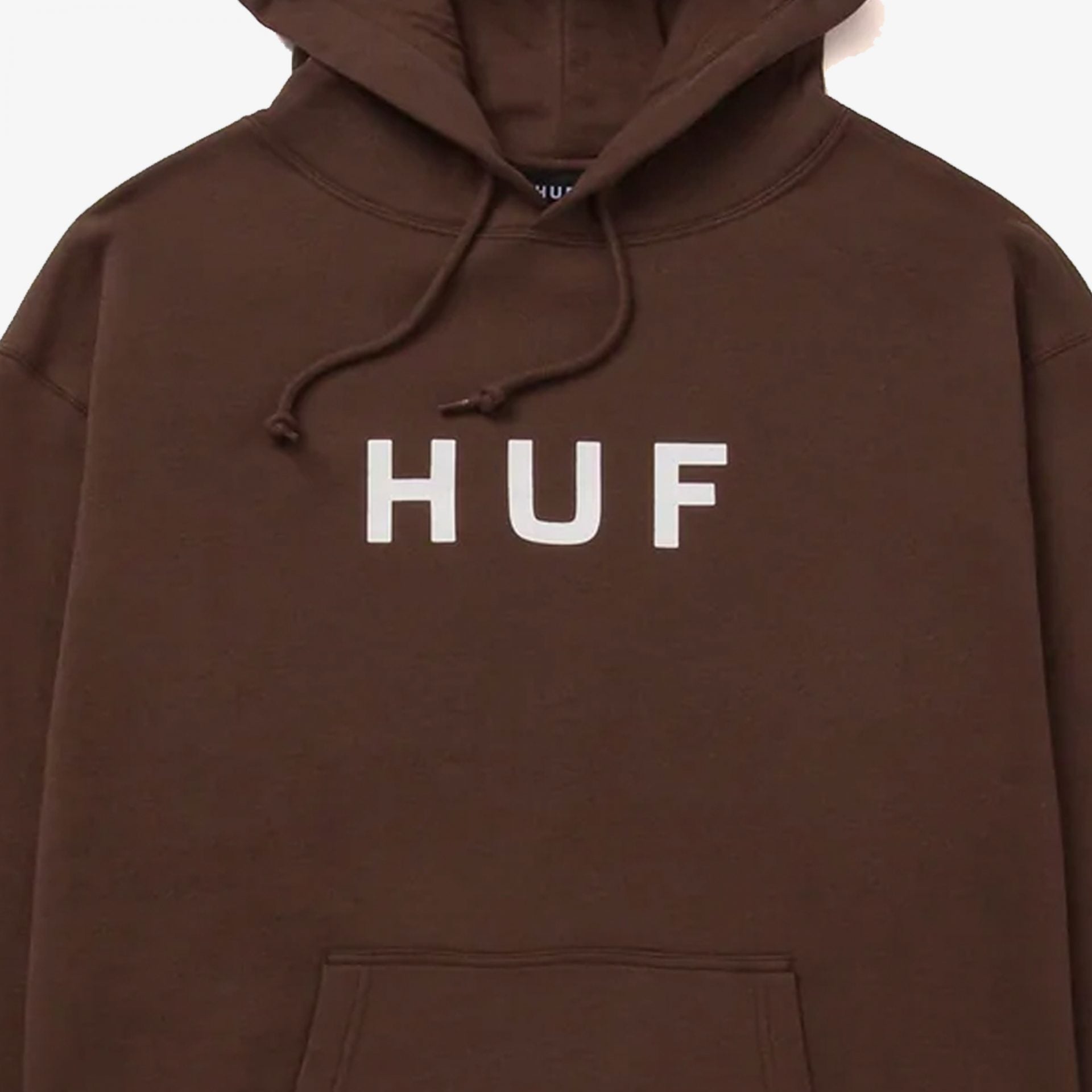 HUF | ESSENTIALS OG LOGO HOODIE  { CHOCOLATE