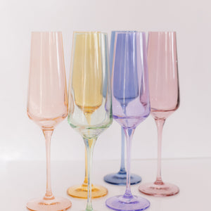 Estelle Colored Champagne Flute - Set of 6 {Pastel Mixed Set}
