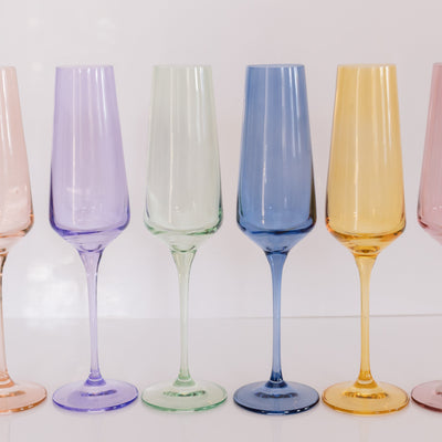 Estelle Colored Champagne Flute - Set of 6 {Pastel Mixed Set}