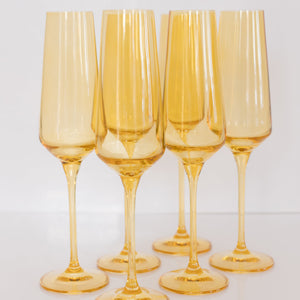 Estelle Colored Champagne Flute - Set of 6 {Yellow}