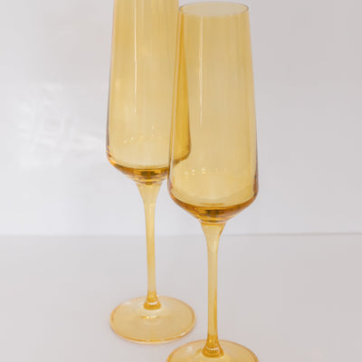 Estelle Colored Champagne Flute - Set of 2 {Yellow}