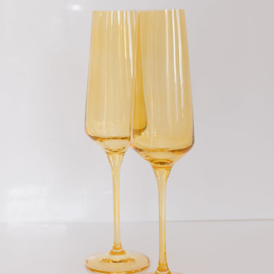 Estelle Colored Champagne Flute - Set of 2 {Yellow}