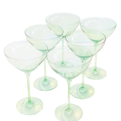 Estelle Colored Martini Glass - Set of 6 {Mint Green}