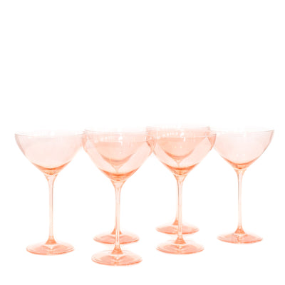 Estelle Colored Martini Glass - Set of 6 {Blush Pink}
