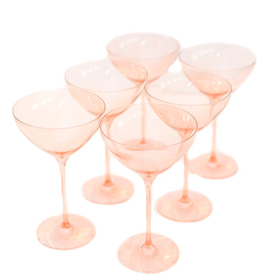 Estelle Colored Martini Glass - Set of 6 {Blush Pink}