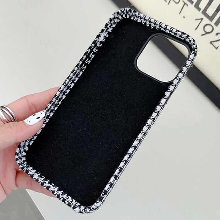 iPhone 14 Pro Fabric Case - Black Grid