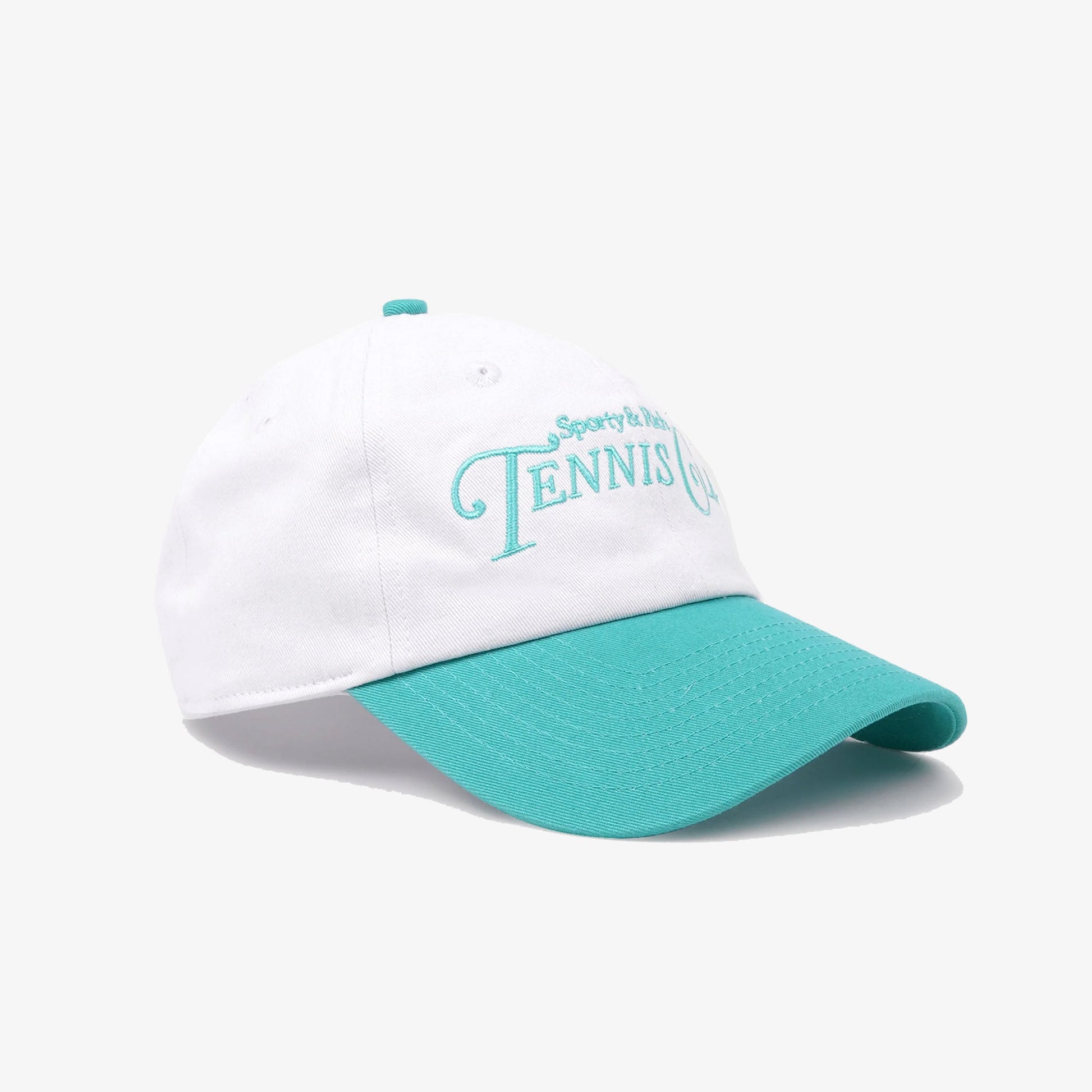 SPORTY & RICH | RIZZOLI TENNIS HAT { WHITE/CARIBBEAN