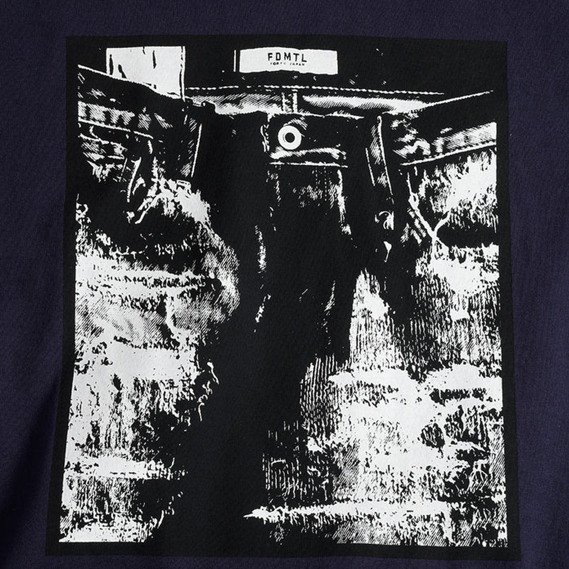 FDMTL | DENIM PRINT TEE { NAVY