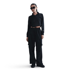 NIKE | SPORTSWEAR LONG-SLEEVE CROPPED JERSEY { BLACK/BLACK/SAIL