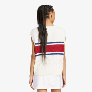 Adidas Originals | RETRO SPORTS CRICKET-INSPIRED VEST { OFF WHITE