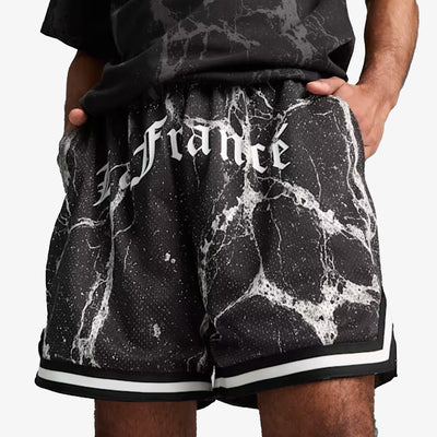 PUMA | HOOPS x LAFRANCE WRITTEN IN CHROME SHORTS { PUMA BLACK/WHITE