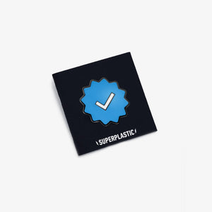 SUPERPLASTIC | BLUE CHECK MARK ENAMEL PIN