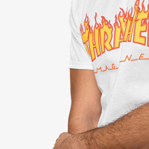 Thrasher | FLAME LOGO T-SHIRT  { WHITE