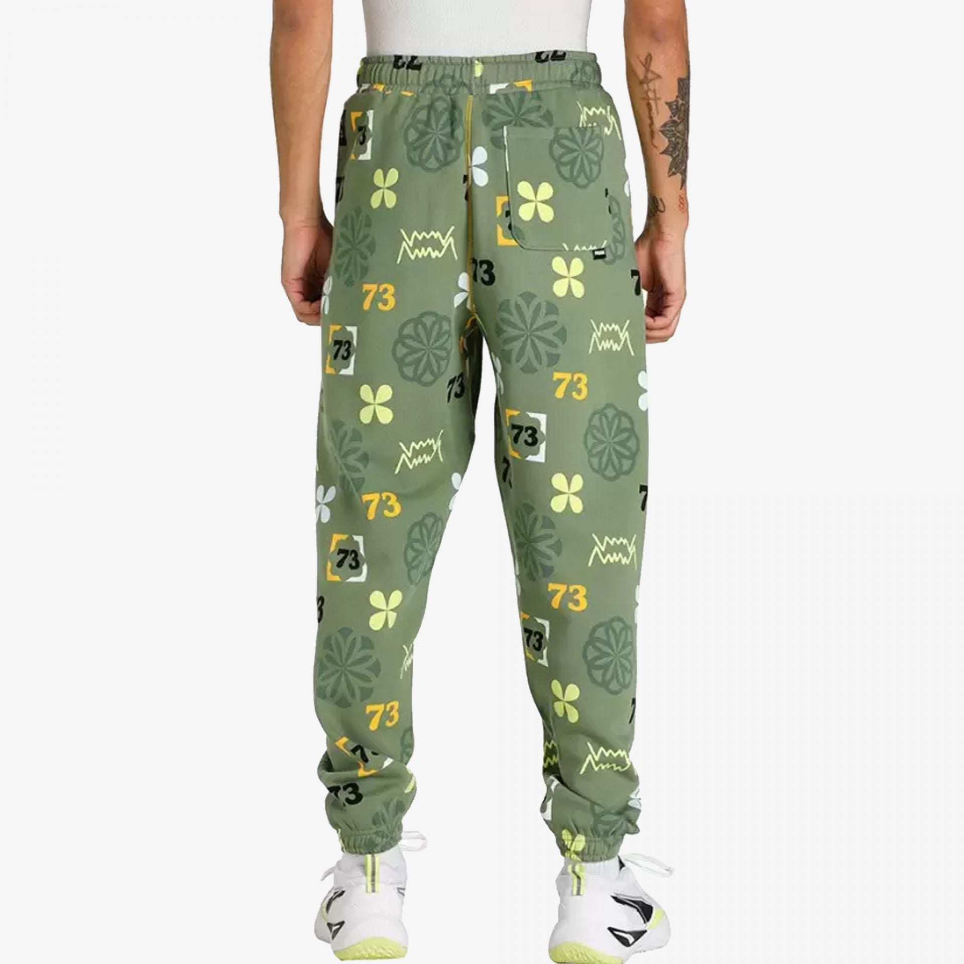 Puma | RUN IT BACK PRINTED BASKETBALL SWEATPANTS  { DUSTY GREEN