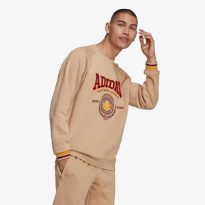Adidas Originals | VARSITY CREWNECK SWEATSHIRT  { MAGIC BEIGE