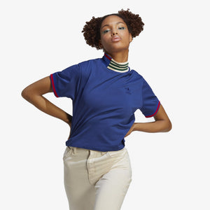 Adidas Originals | RIB COLLAR CROP TEE  { VICTORY BLUE