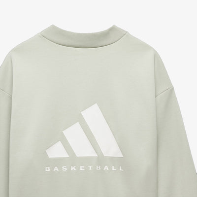 Adidas | BASKETBALL CREW SWEATSHIRT  { HALO GREEN