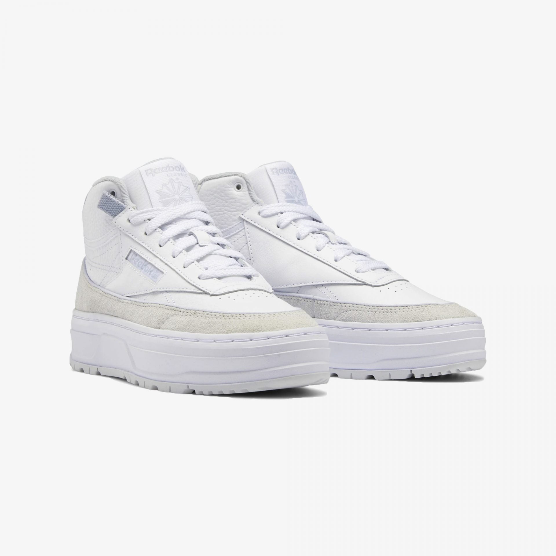 Reebok | CLUB C GEO MID  { CLOUD WHITE / COLD GREY