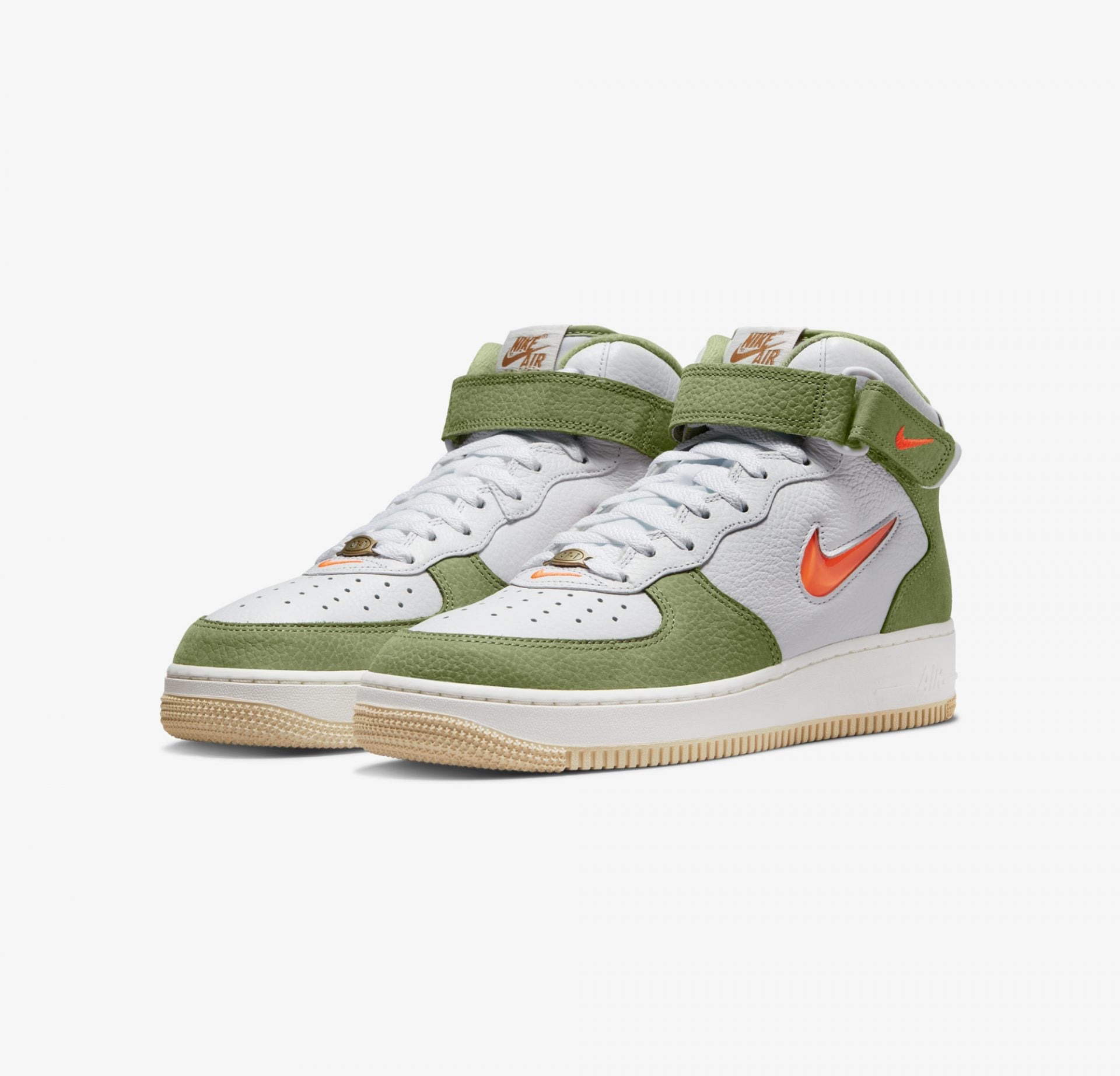 Nike | AIR FORCE 1 MID '07  { OLIVE GREEN / TOTAL ORANGE
