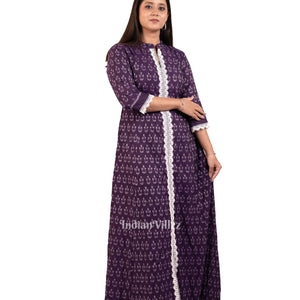 Violet Sambalpuri Odisha Ikat Designer Cotton Kurti for Women