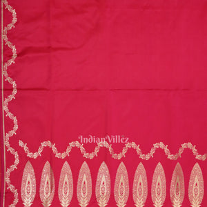 Rani Pink Soft Pure Mashru Satin Silk Banarasi Saree