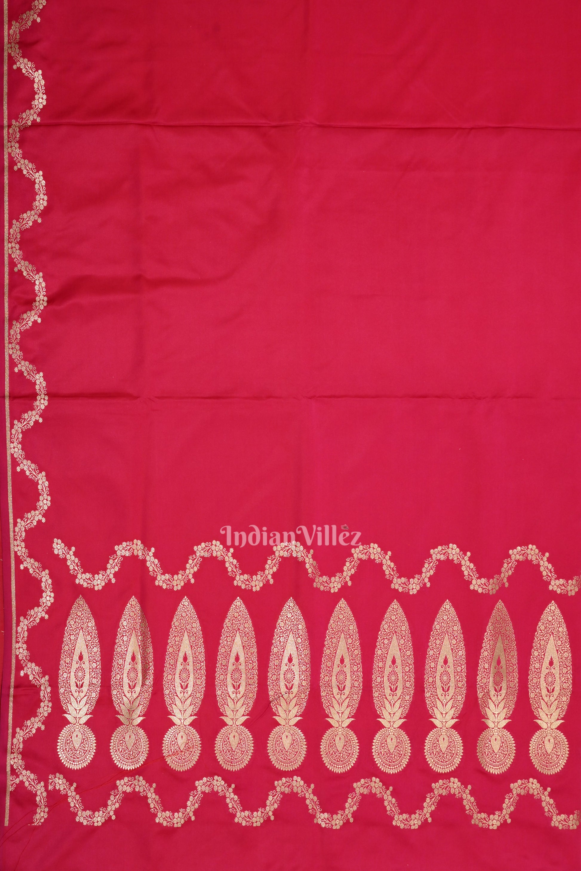 Rani Pink Soft Pure Mashru Satin Silk Banarasi Saree