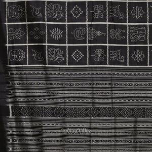 Black Nabakothi Odisha Ikat Contemporary Designer Saree