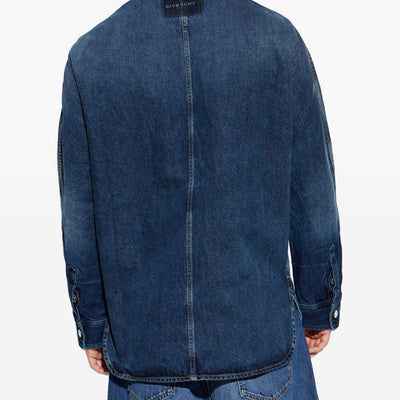 Givenchy Logo Patch Denim Shirt