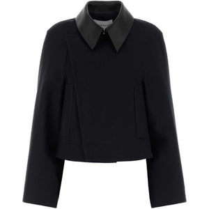 Givenchy Leather-Collar Cotton Jacket